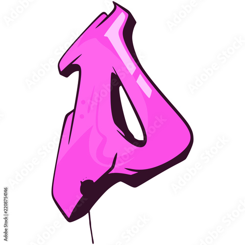 D Graffiti Font Typography Urban Element Illustration 