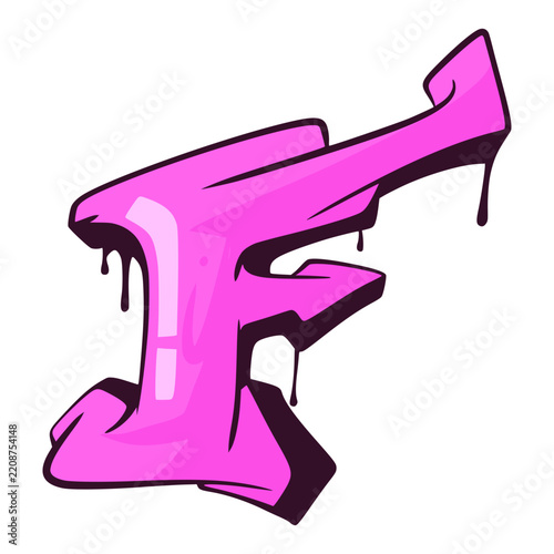 F Graffiti Font Typography Urban Element Illustration 