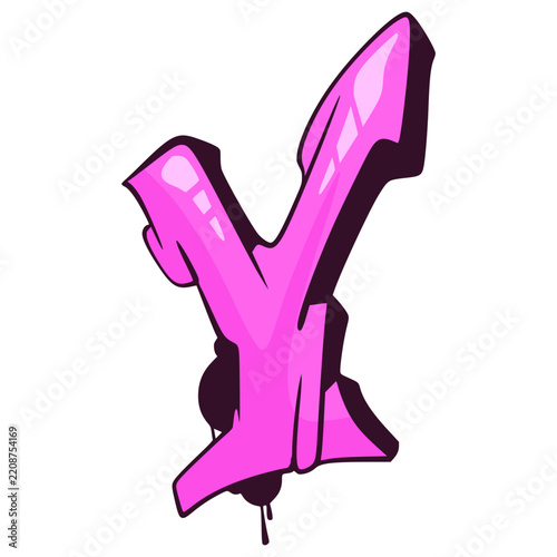 Y Graffiti Font Typography Urban Element Illustration 