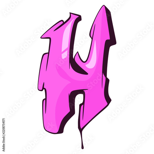 H Graffiti Font Typography Urban Element Illustration 