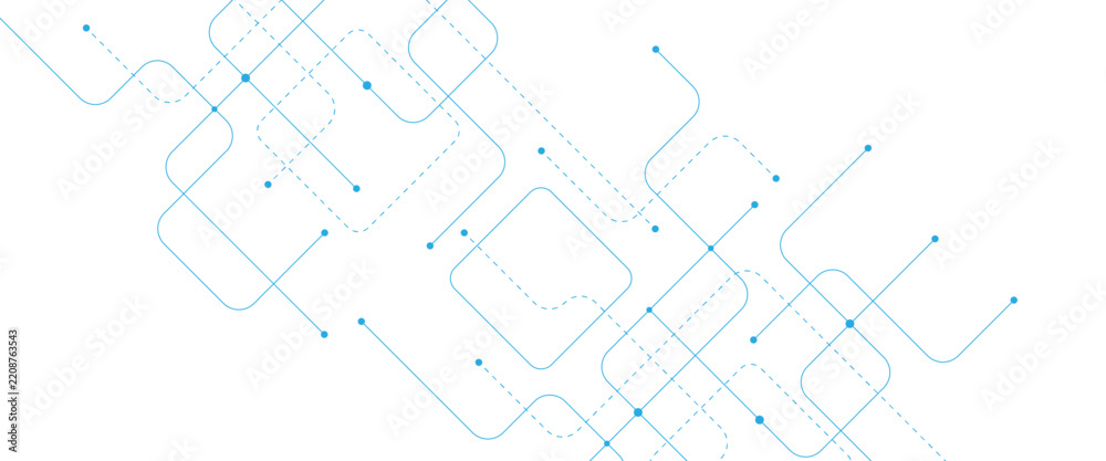 Fototapeta premium Abstract futuristic technology with crossed lines and dots geometric vector background