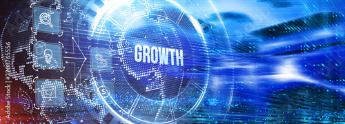 Business Growth Concept. Development to success and motivation. 3d illustration
