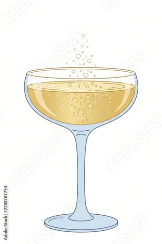 New years eve toast, a festive sparkling classic in stylized vector style