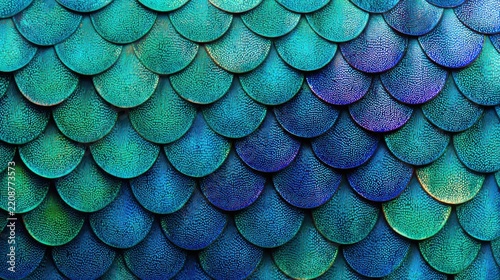 macro texture of bright turquoise tropical fish scales, entire frame filled with overlapping iridescent scales in turquoise, cyan and emerald, tiny