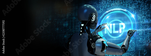NLP Natural language processing AI Artificial intelligence. 3d illustration