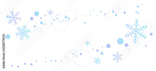 グラデーションの雪の結晶のフレーム　背景イラスト　ベクター素材
