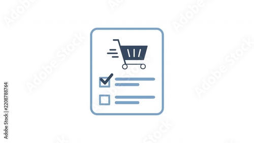 shopping list animated icon motion graphic