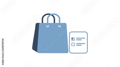 shopping bag with paper checklist icon Suitable for print materials, advertisements, websites, and social media designs