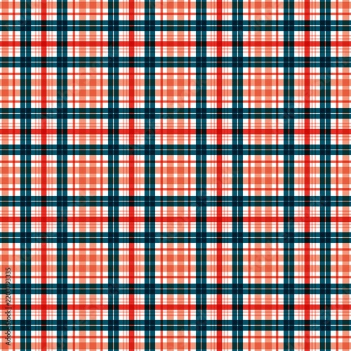 red and navy blue plaid fabric