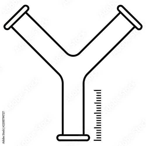 Y-shaped tube with measurement markings