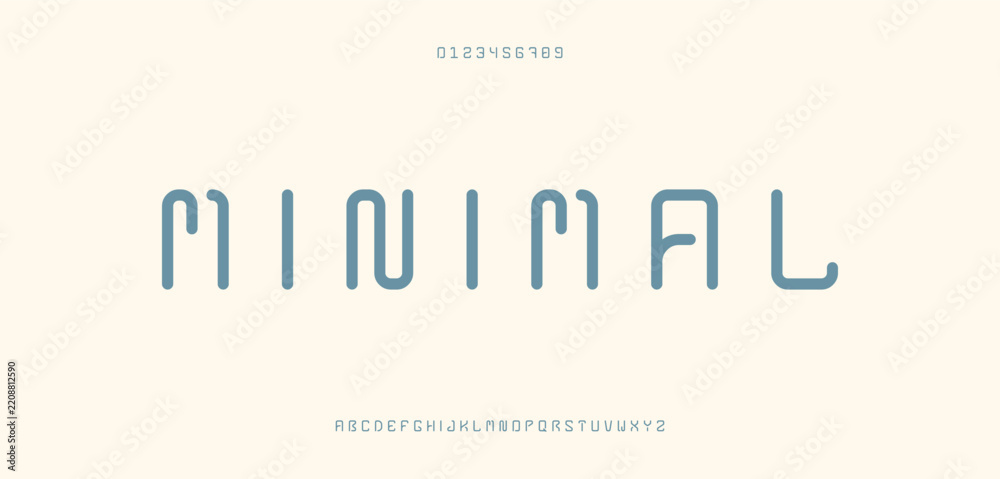 Obraz premium Minimal, Abstract technology futuristic alphabet font. digital space typography vector illustration design