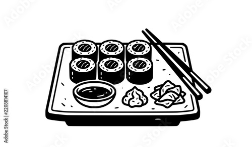 Sushi Plate Vector