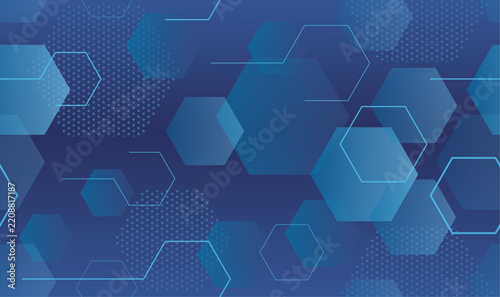 Horizontally And Vertically Repeatable Background Illustration With Abstract Hexagonal Patterns.