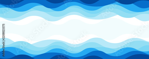 Minimalist blue water wave landscape background with soft horizontal lines for environmental, beach, or nature themes.