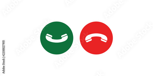Incoming and outgoing call buttons for mobile interface connection.