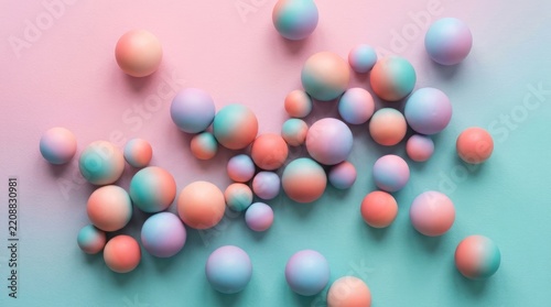 Pastel Sphere Composition on Gradient Background
