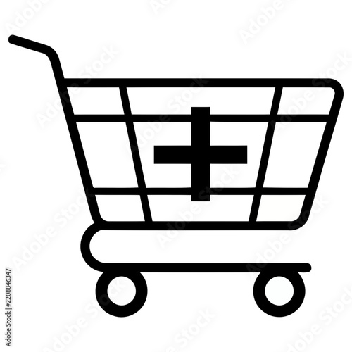 Shopping cart with plus icon