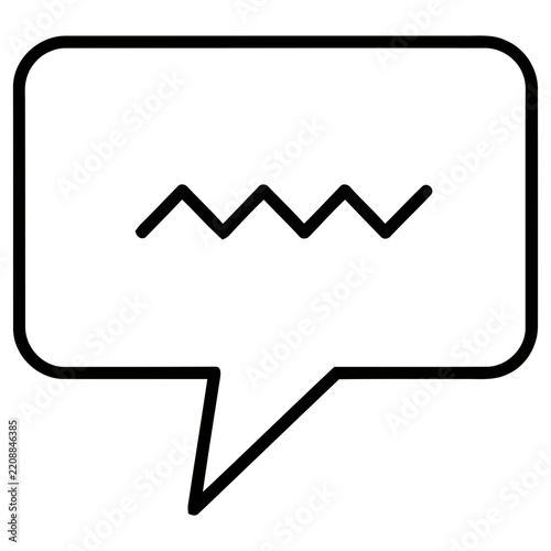 Speech bubble with zigzag line icon