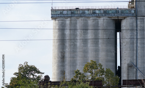 Large Cylindrical Silos at an Industrial Storage Facility