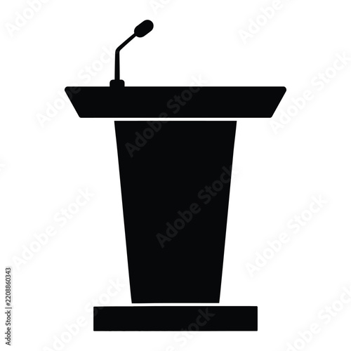 Minimalist Podium Microphone Icon