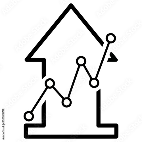 Upward trend graph icon
