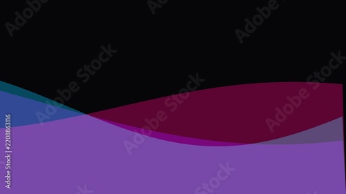 Abstract purple and blue fluid waves flowing on black background