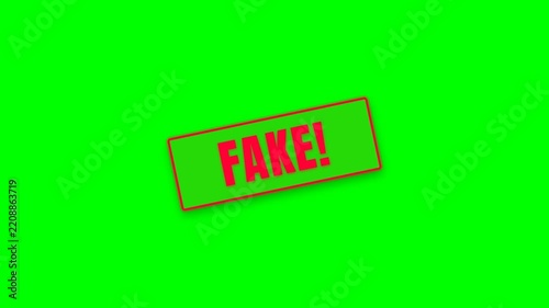 Fake stamps falling on green screen background