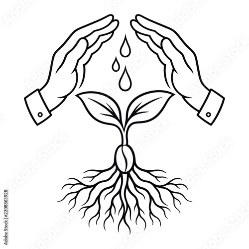 Nurturing Hands and Growing Sprout