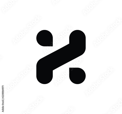 Abstract H Letter Logo, Black Design
