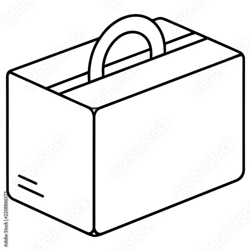 Vector illustration of a simple box with a handle
