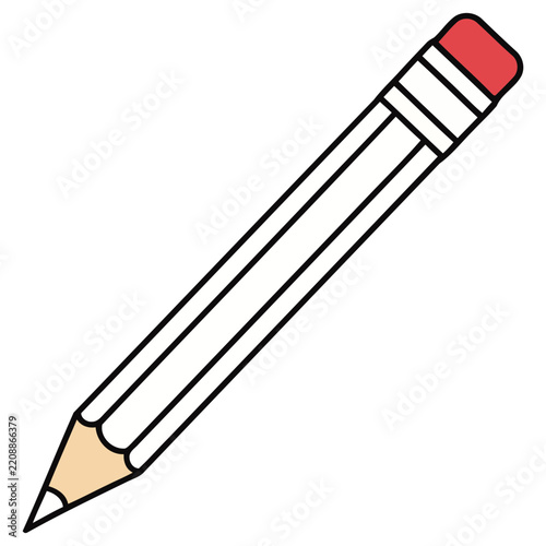 White Pencil with Red Eraser