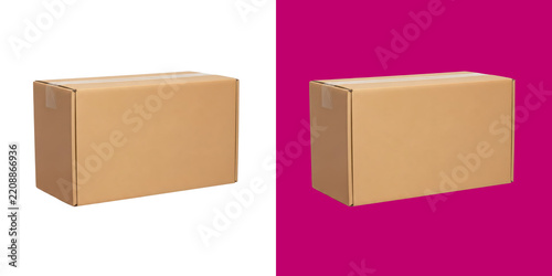 Simple cardboard delivery box for shipping products or package storage objects