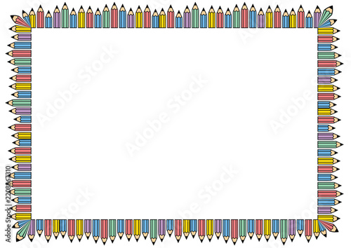 Colorful Pencil Border Frame, vector design
