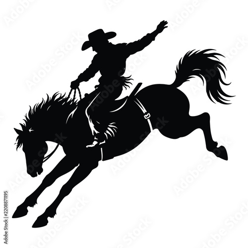 Bucking Bronco Cowboy Silhouette