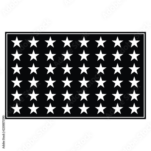 Framed Grid of White Stars