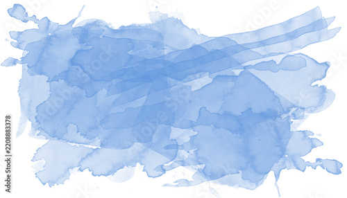 blue watercolor brush texture with sweeping paint effect isolated on transparent background png