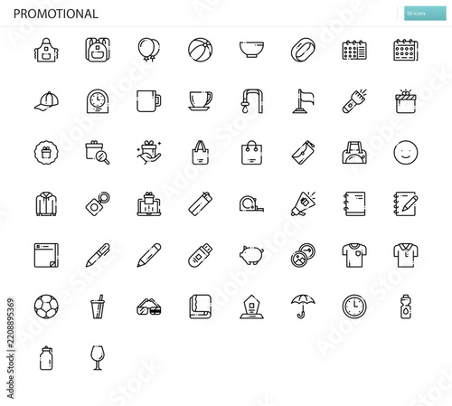 Promotional icon set. Vector illustration set of sales offers, discounts and advertising banners