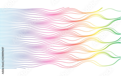 Colorful flowing wave lines abstract