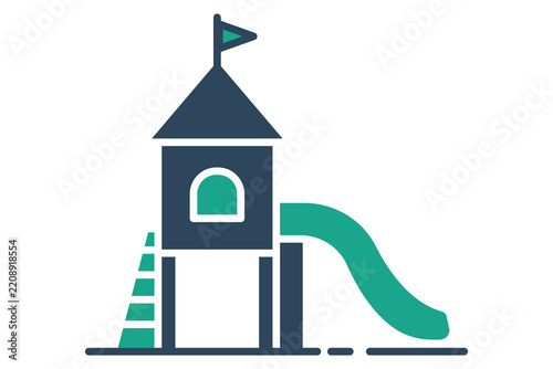 Playground icon. solid icon style. icon related to park and recreation. park elements vector illustration