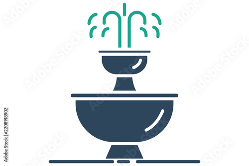 Fountain icon. solid icon style. icon related to garden. park elements vector illustration