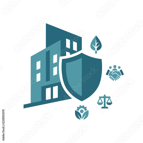 ESG risk assessment icon representing corporate sustainability and governance