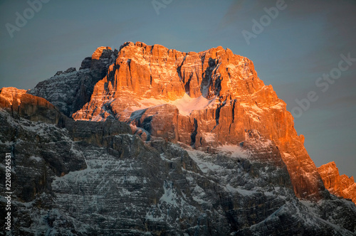 Italy, Dolomite alps, sunset