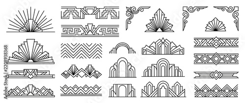 Set of Geometric Art Deco Decorative Elements