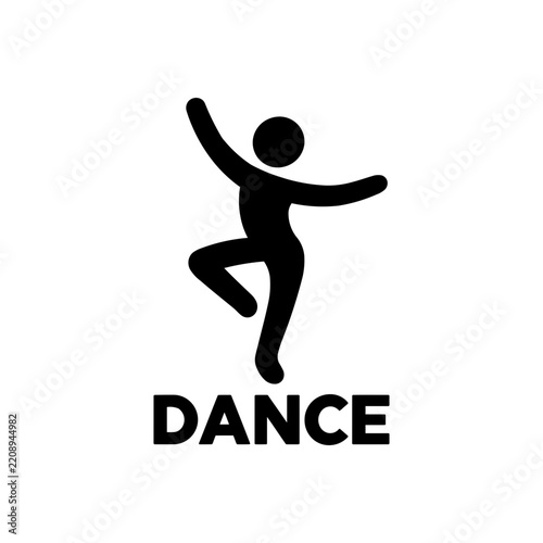 Fotografie Man dancing stick figure icon