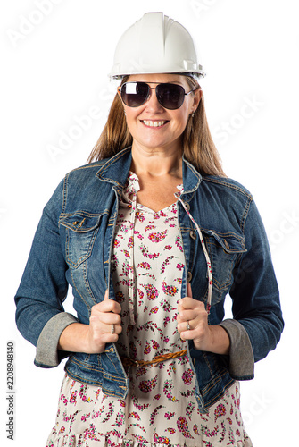 Happy woman engineer