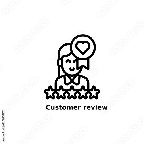 customer review outline icon and illustration