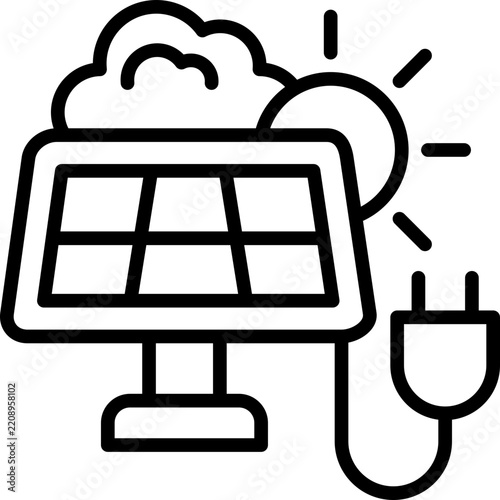 Solar Panel line icon