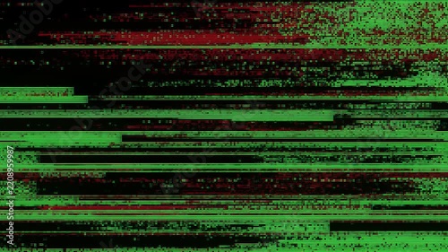 Abstract digital glitch background with red and green pixel noise texture. Ideal for modern digital design, programming concepts, and sci-fi themes.