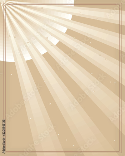 Warm golden light rays abstract poster
