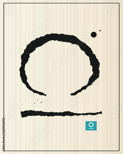 Zen ink enso circle minimalist japanese poster